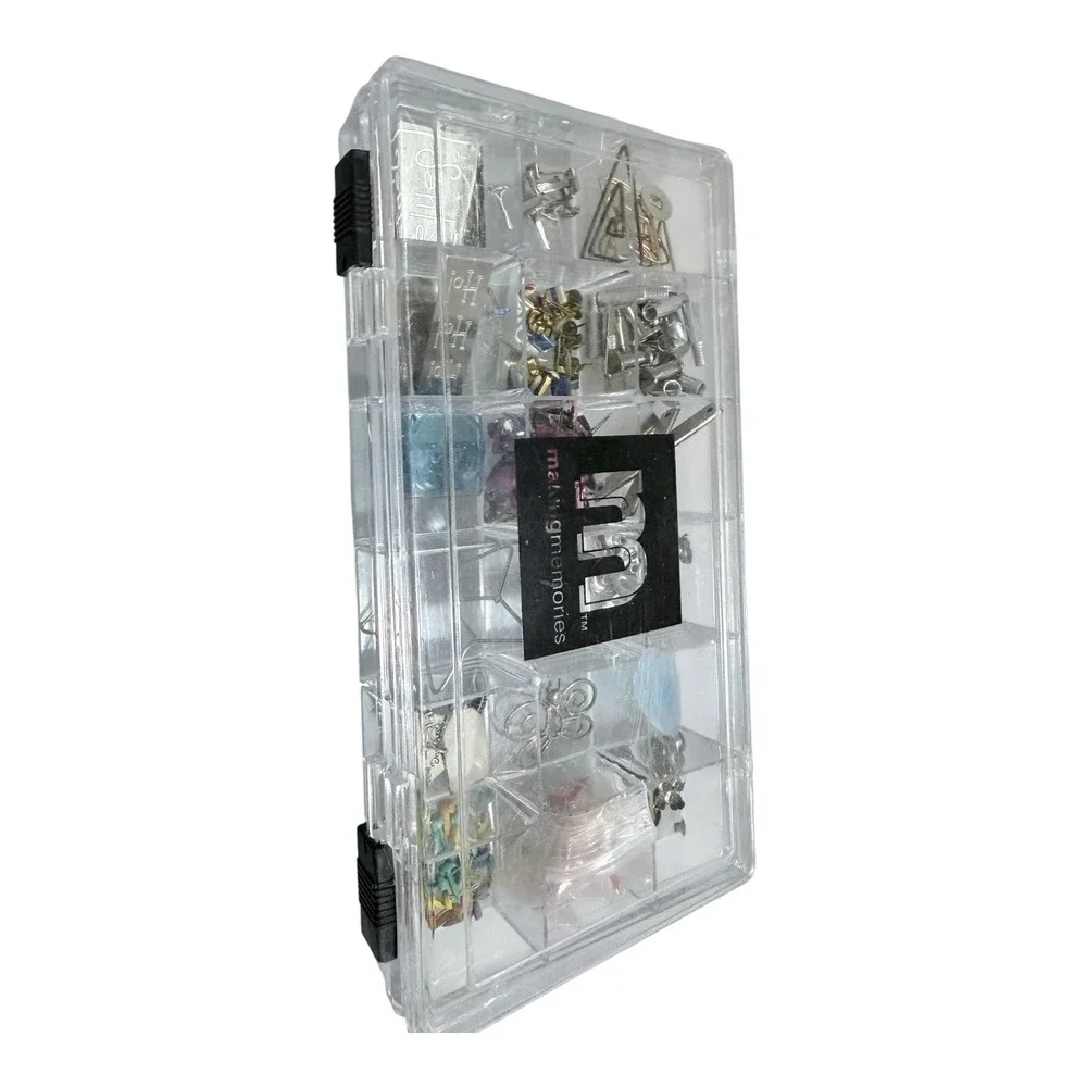 Making‎ Memories Embellishment Lot Brad Bars Fasteners Charms Rhinestones